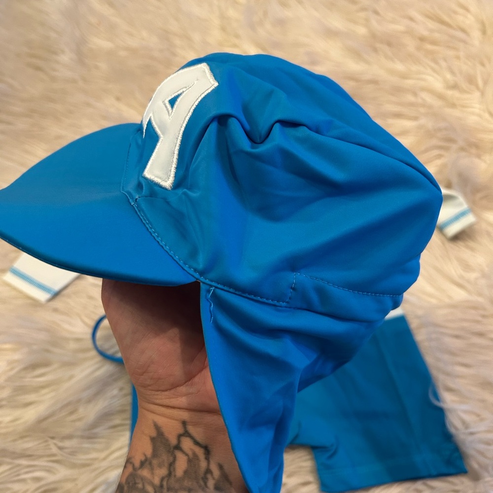 Captain America Superhero Baby Swimsuit with Hat - Picture 3 of 3